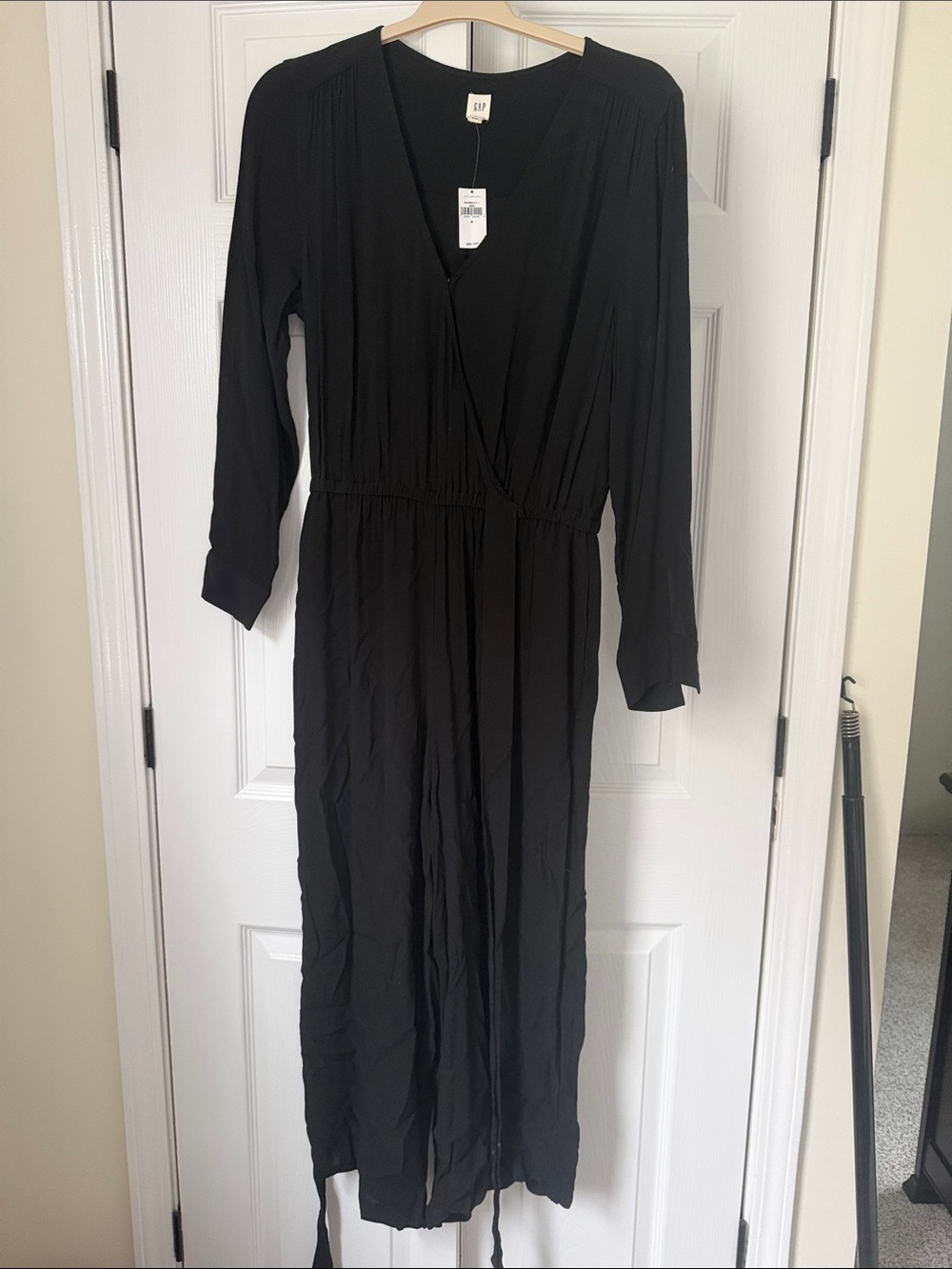 GAP Black Long Sleeve Wrap Maxi Dress
